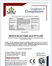 CE certificate of compliance